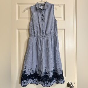 J. Gee Blue Striped Sleeveless Dress-Size Large-Excellent condition